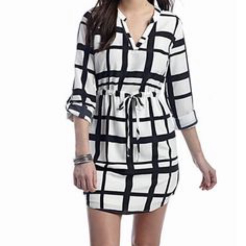 Windowpane Shift Dress